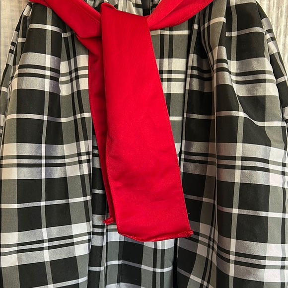 Cherokee Black and White Plaid Dress with Red Sash - Picture 6 of 12
